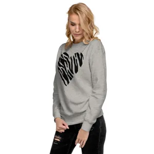 Animal Print Heart Unisex Premium Sweatshirt, lioness-love