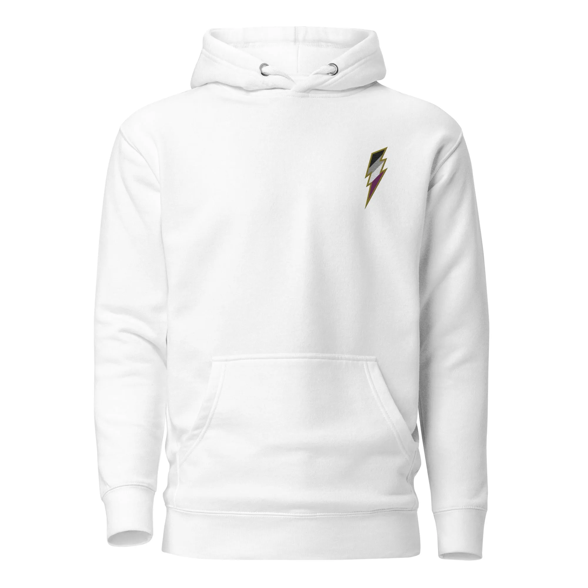 Asexual Pride Lightning Embroidered Hoodie