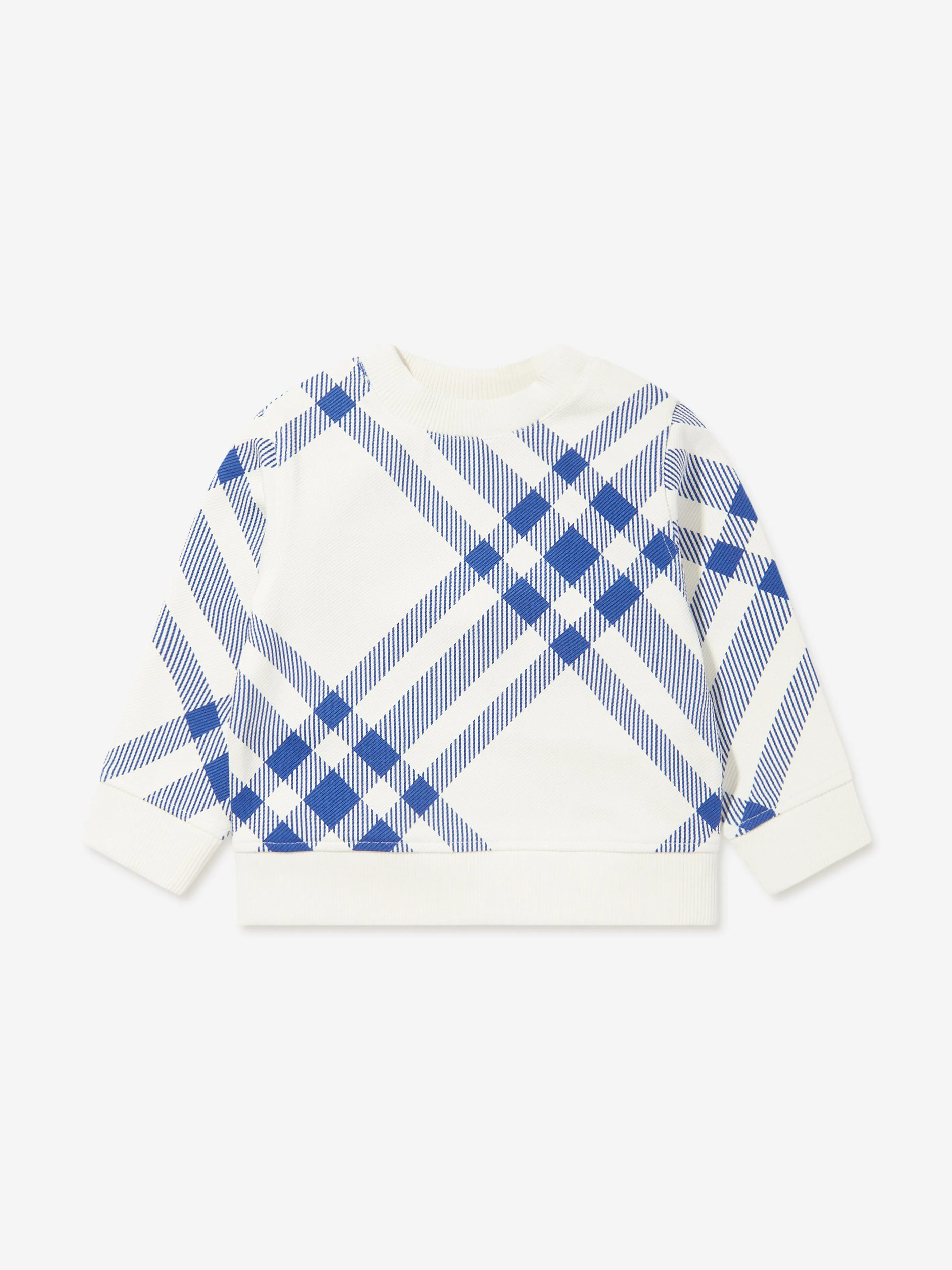 Baby Boys Bias Check Sweatshirt in White