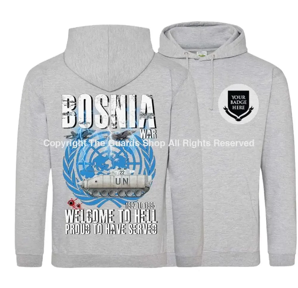 BOSNIA WELCOME TO HELL Warrior Double Side Printed Hoodie