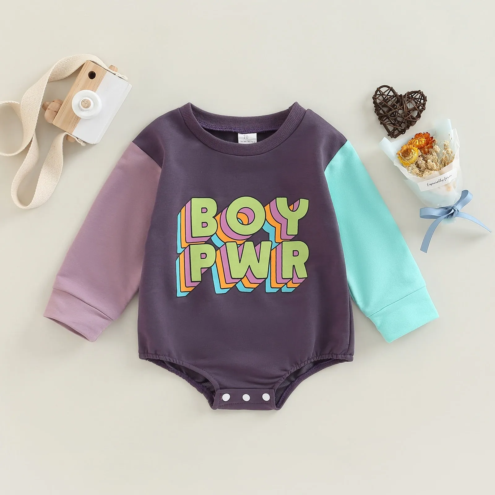 'Boy Pwr' Long Sleeve Sweatshirt, 9m-4T