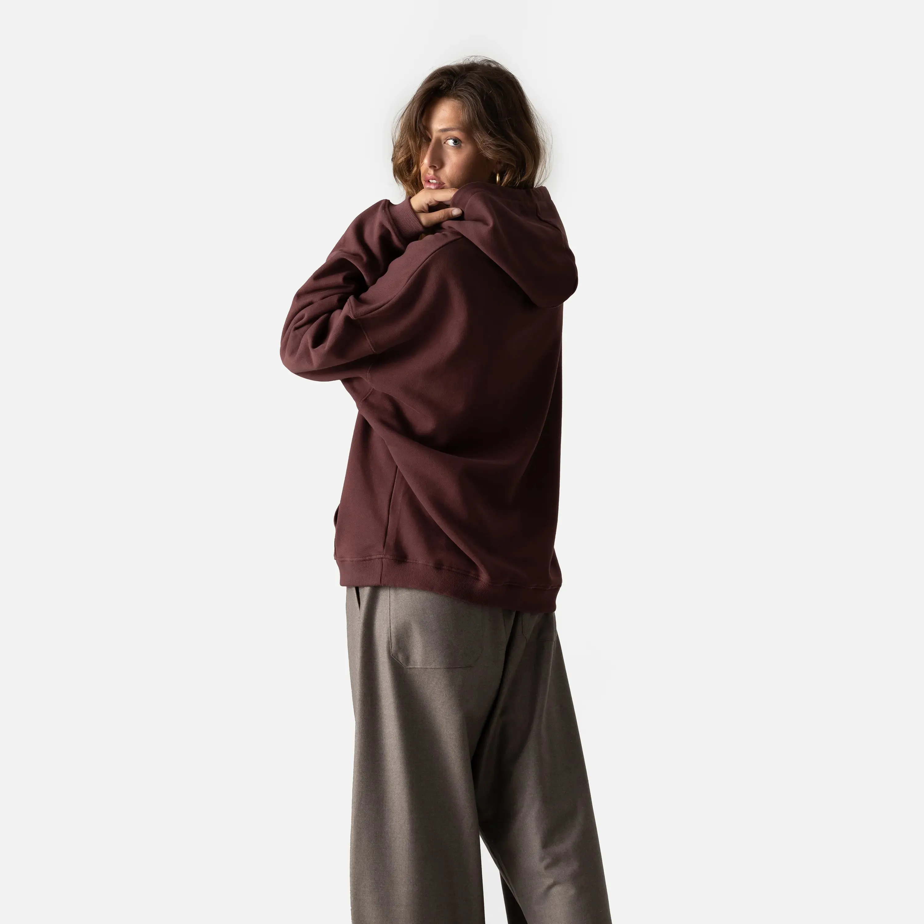 Chester Burgundy Oversized Hoodie