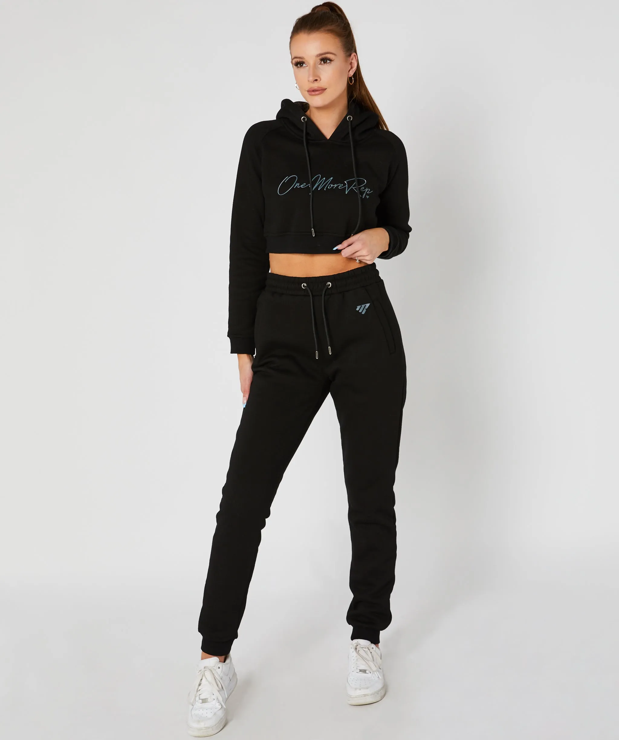 Crop Pullover Hoodie Black