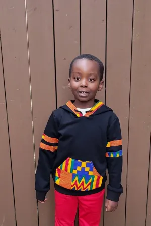 ENOWA AFRICAN PRINT UNISEX KIDS’ HOODIE SWEATSHIRT.