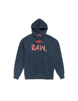 G-STAR RAW. 7411 LOOSE HOODED SWEATER (PATRIOT BLUE)