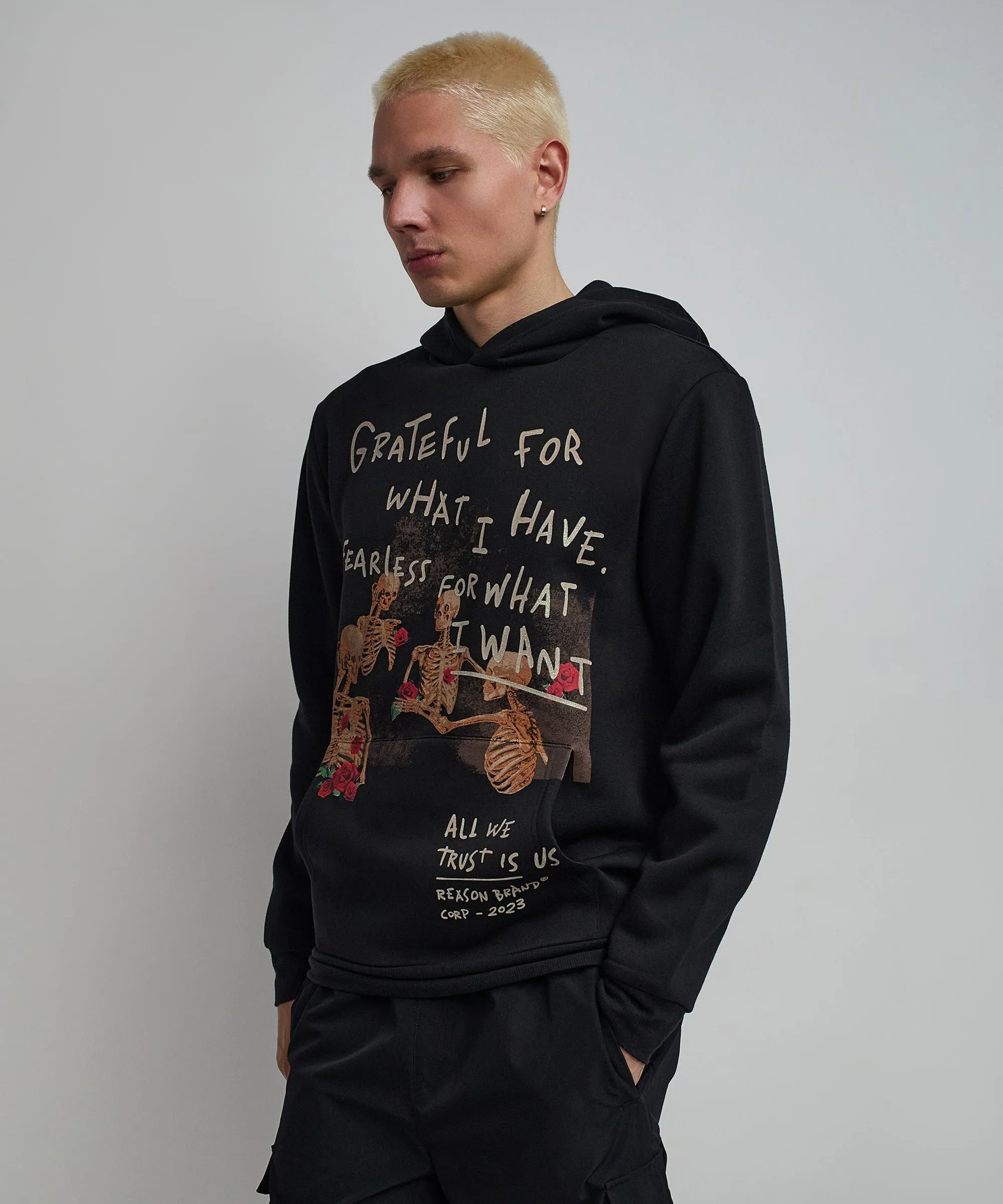 Grateful Roses Hoodie - Black