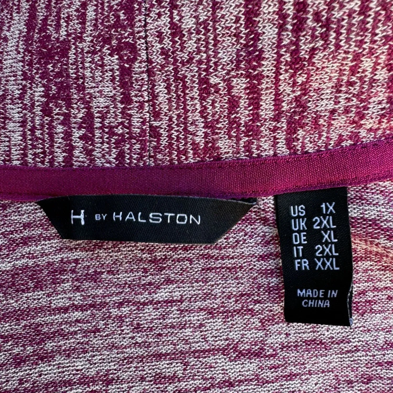 H By Halston Women's Heathered Purple Long Sleeve Tie Waist Belted Cardigan - 1X