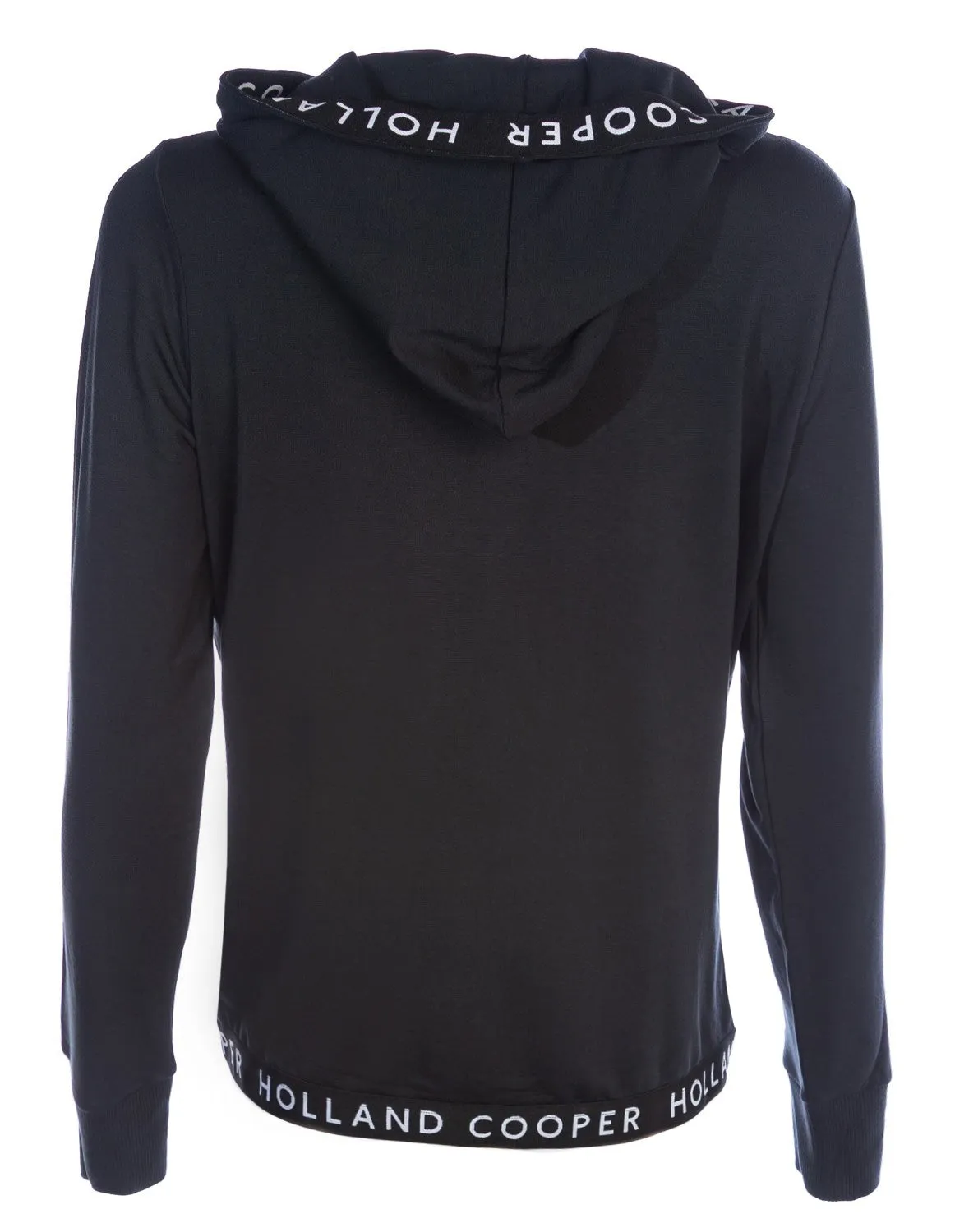 Holland Cooper Zip Lounge Ladies Hoodie Sweat Top in Black