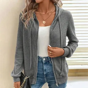 iForgirls Grey Plain Hoodie Cardigan