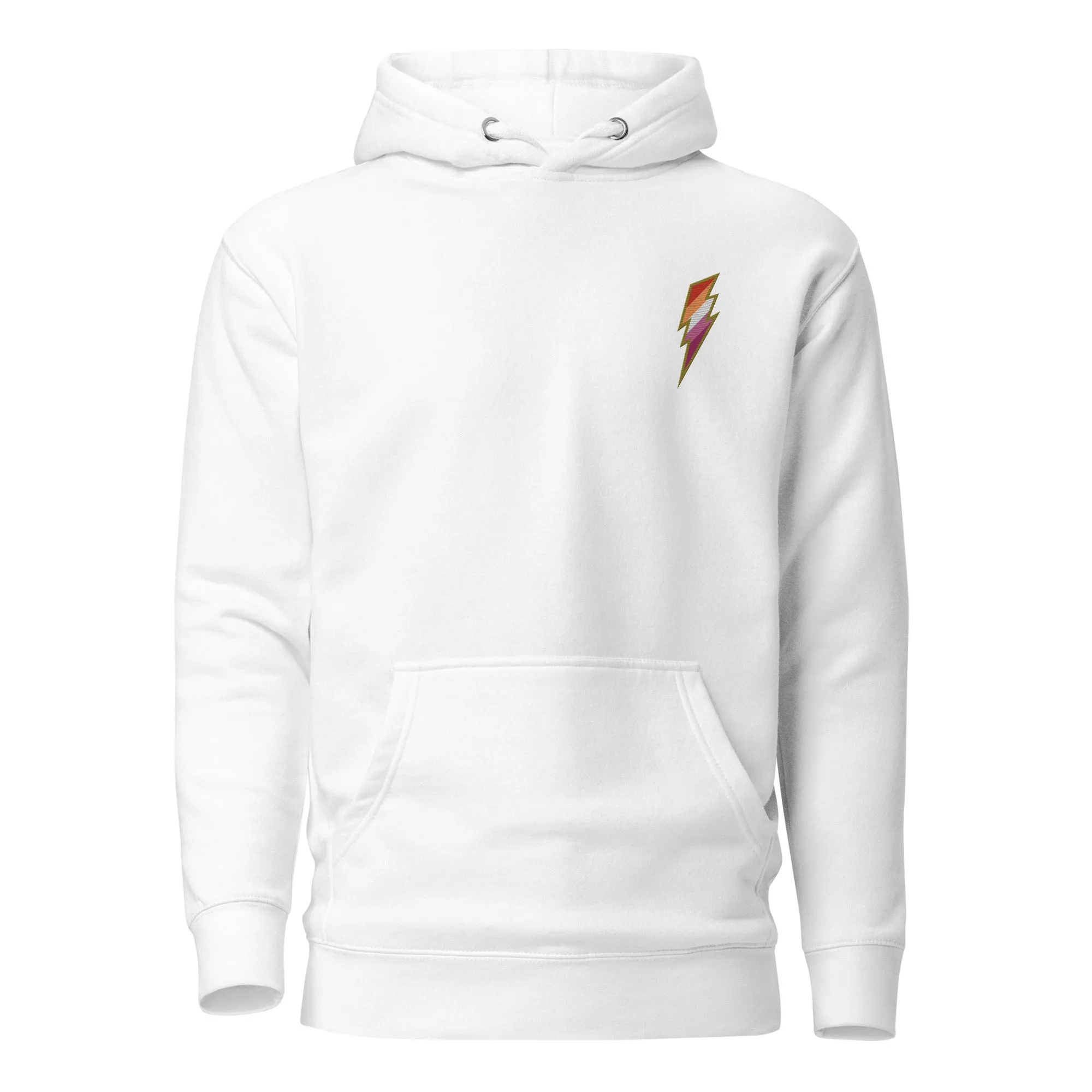 Lesbian Pride Lightning Embroidered Hoodie