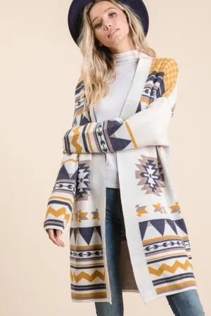 LIM101 - CURVY LONG AZTEC SWEATER