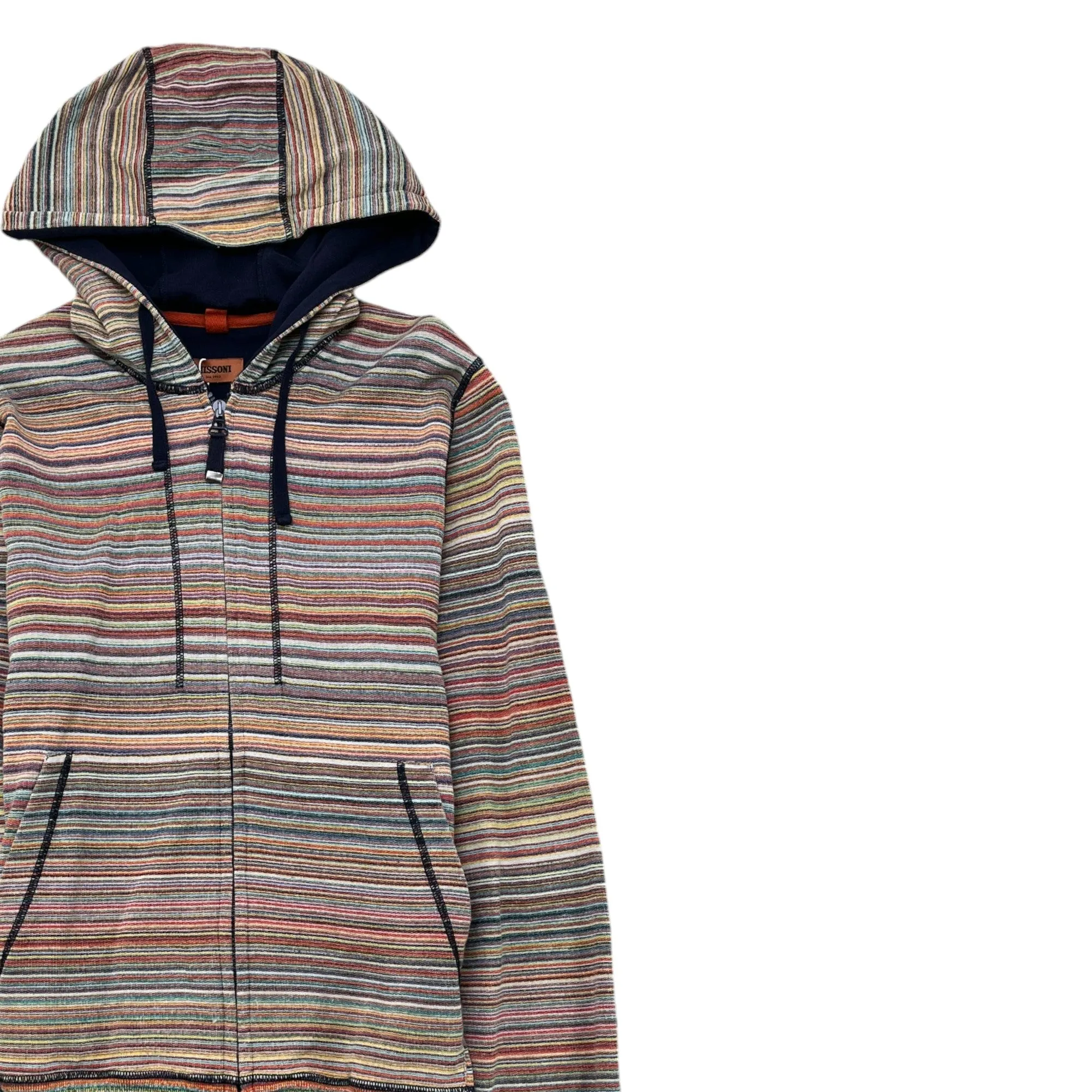 Men's Striped Hoodie Mauve Size S