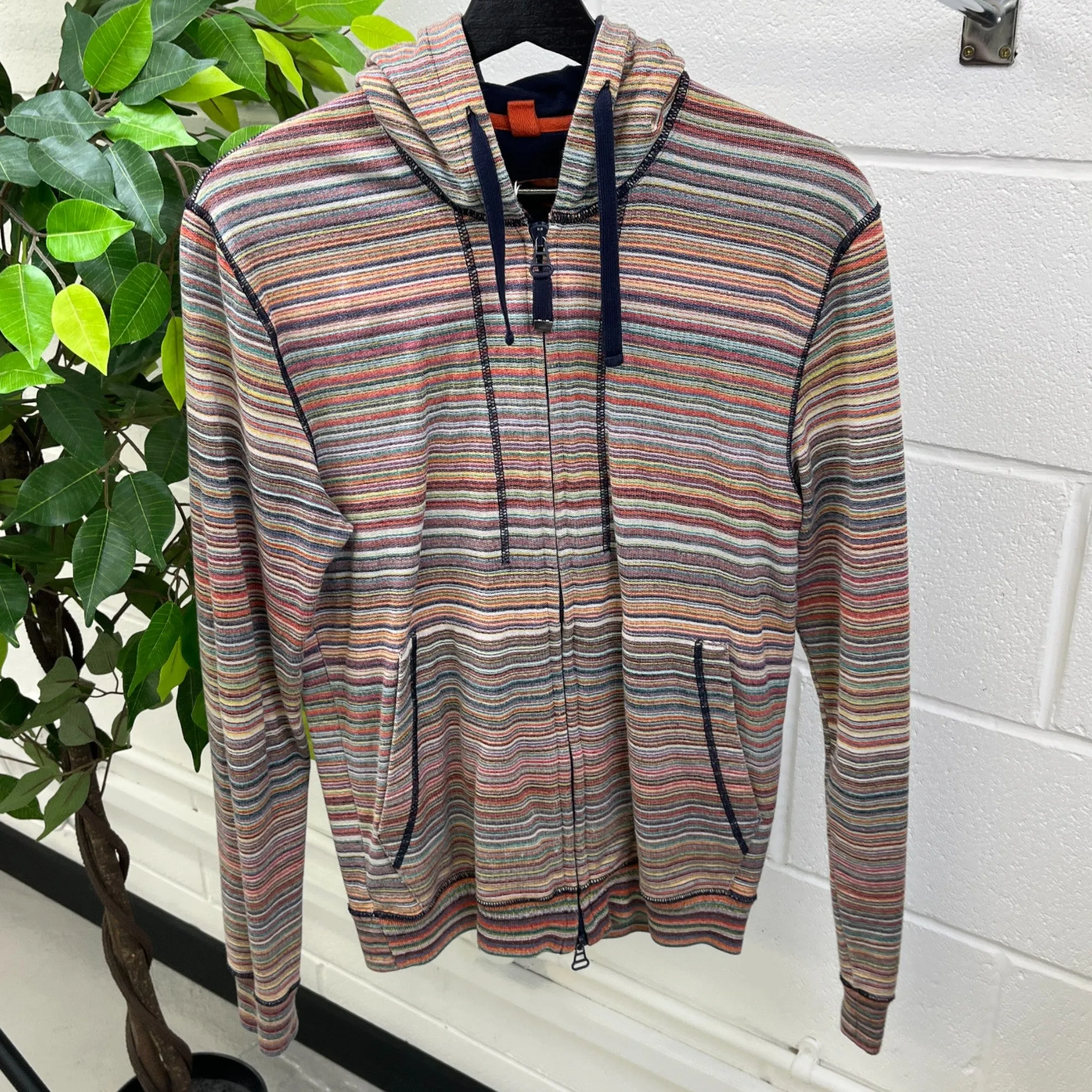 Men's Striped Hoodie Mauve Size S