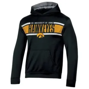 NCAA Iowa Hawkeyes Boys' Poly Hooded Sweatshirt - XS: Child Team Fan Gear, Long Sleeve, Polyester