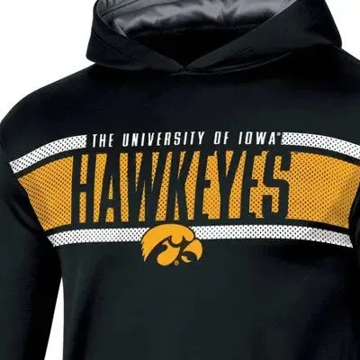 NCAA Iowa Hawkeyes Boys' Poly Hooded Sweatshirt - XS: Child Team Fan Gear, Long Sleeve, Polyester