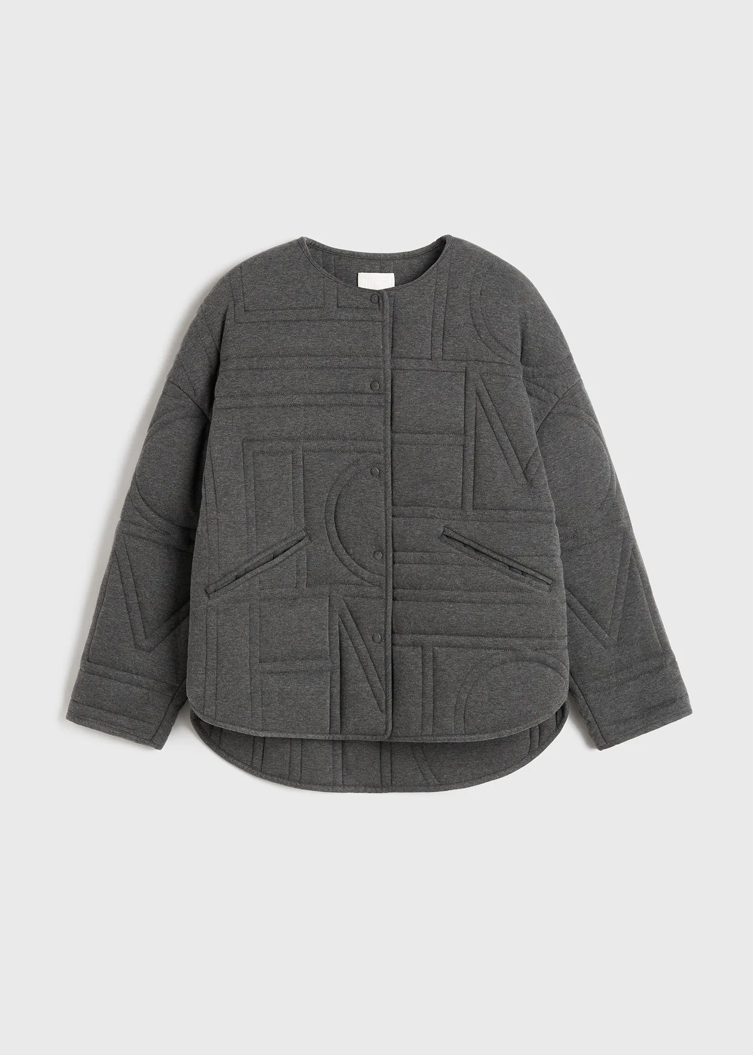 Quilted jersey jacket charcoal melange