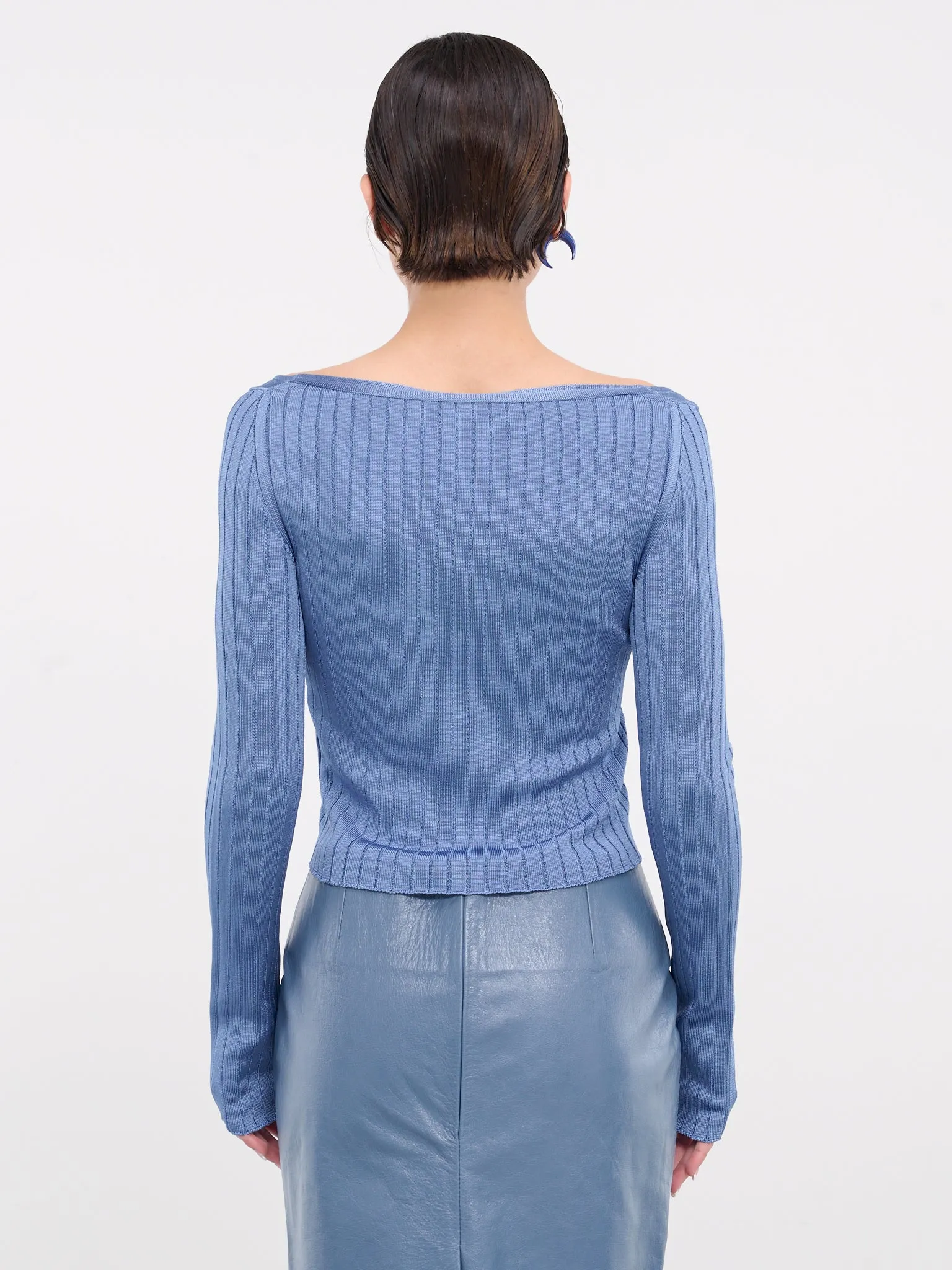 Rib-Knit Cardigan (CDMD0347A0-UFV222-BLUE)