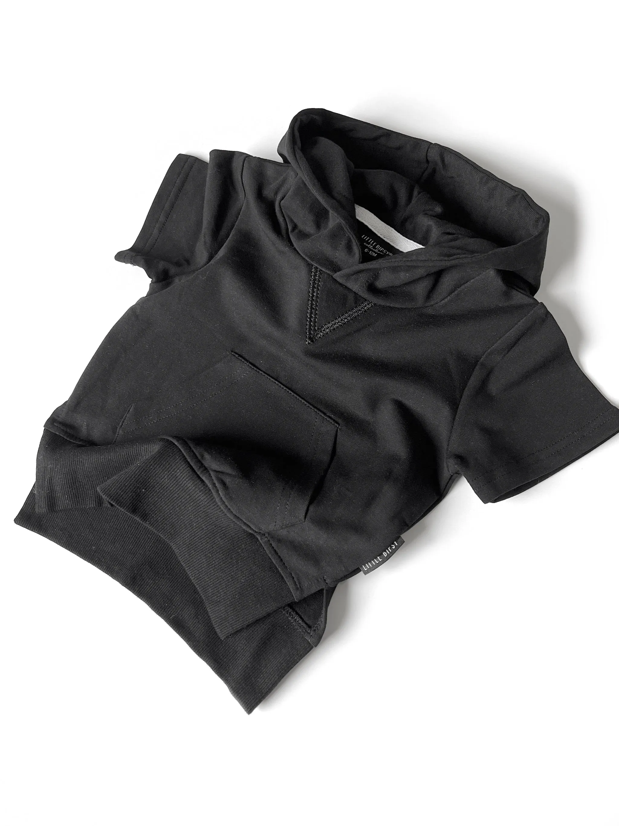 Short Sleeve Hoodie - Black