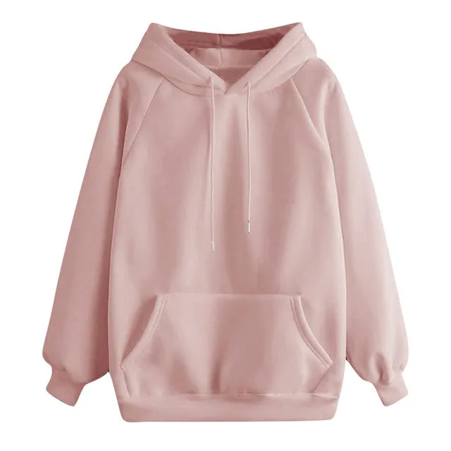 Women's Solid Color Hooded Sweater