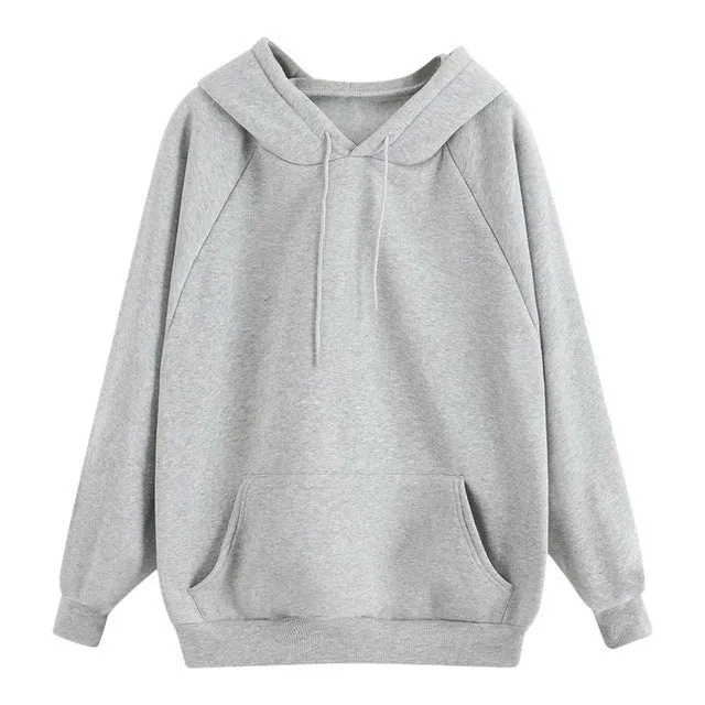 Women's Solid Color Hooded Sweater