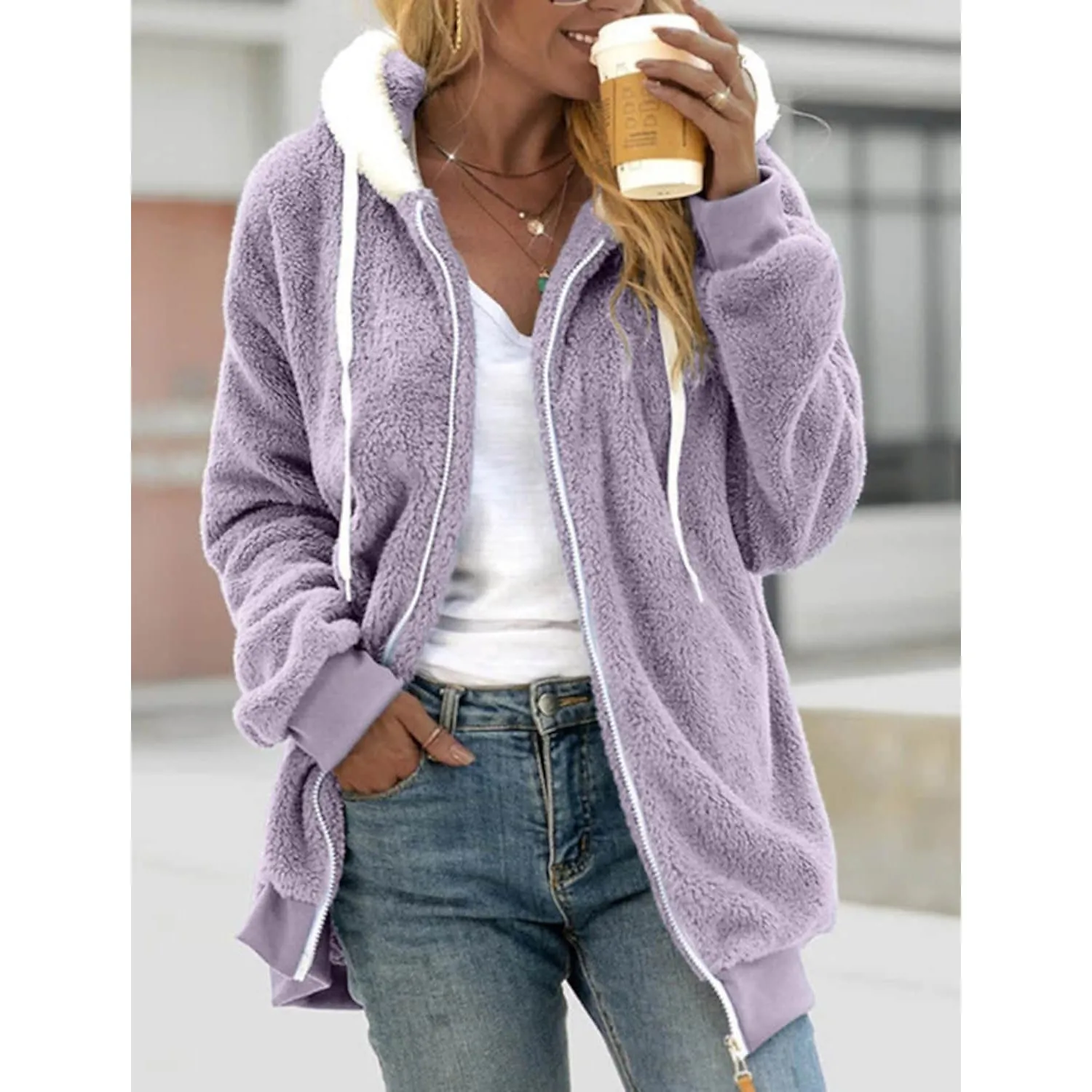 Women's Zip Fleece Hoodie Sweatshirt